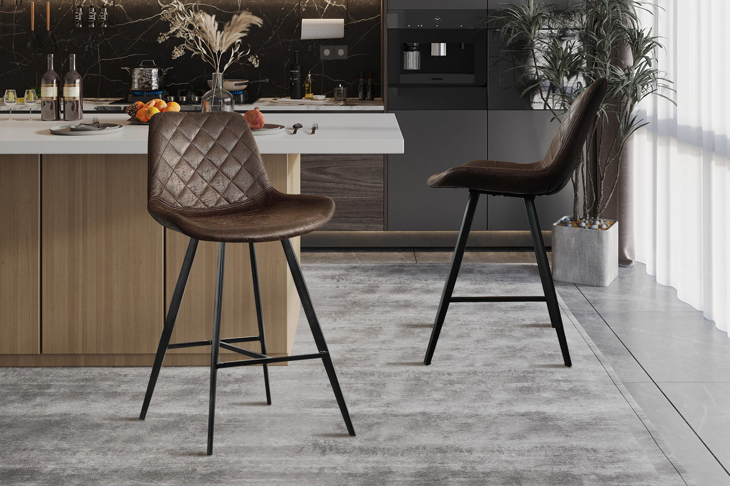 Tellerstoel 'Alicante' PU Ote Topper 05 Donkerbruin