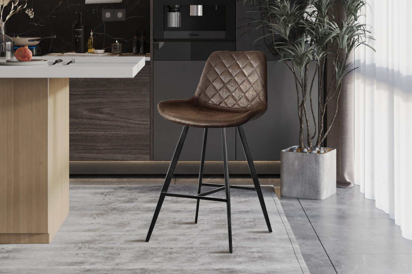 Tellerstoel 'Alicante' PU Ote Topper 05 Donkerbruin