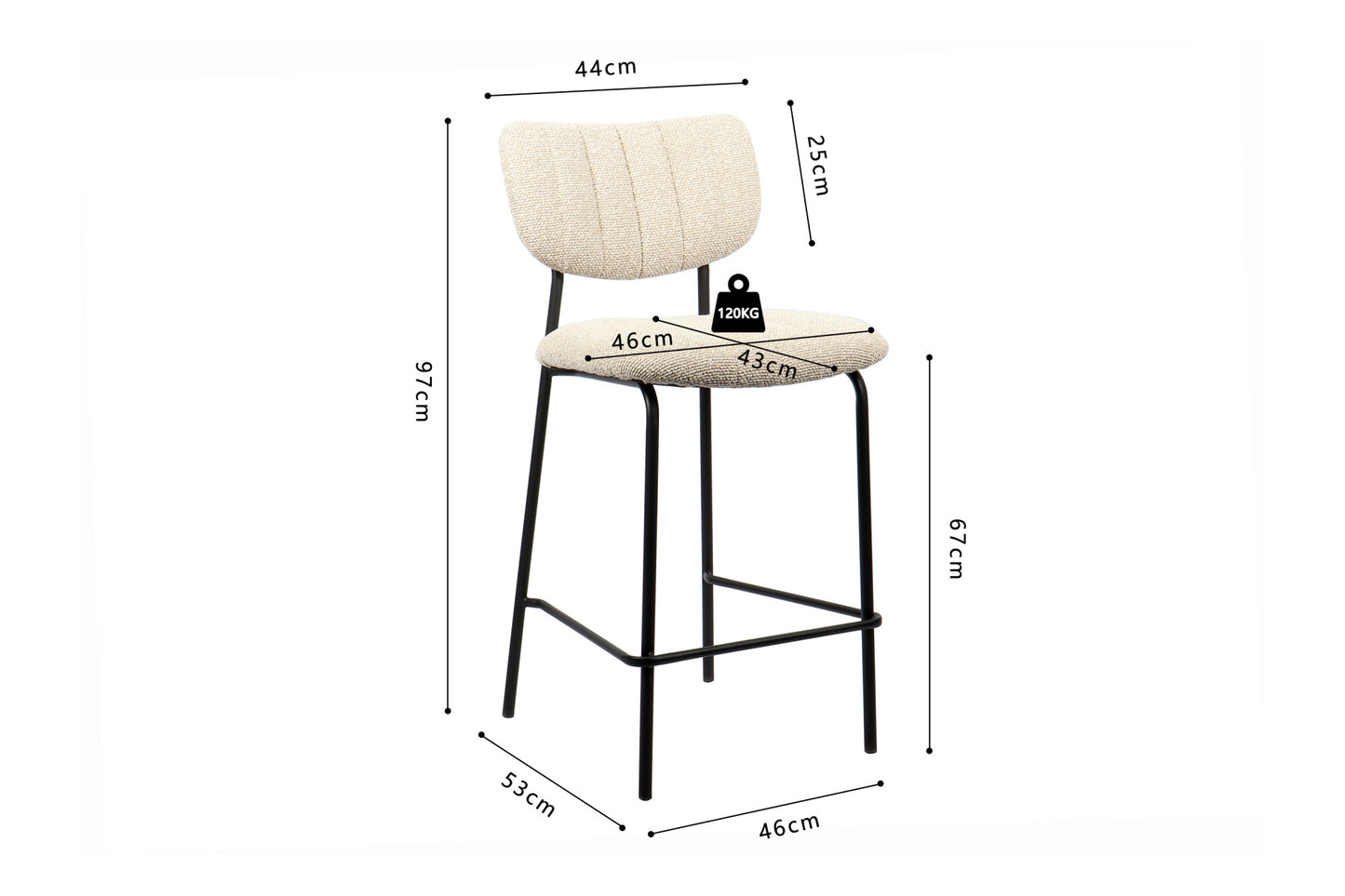 Tellerstoel 'Antura' Stof Ote Lisa 110 Beige