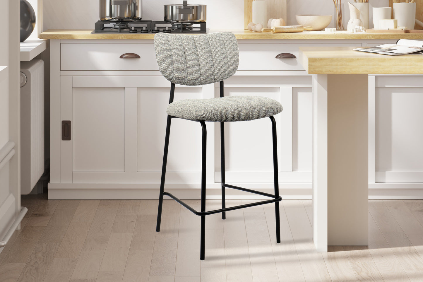 Counterstoel 'Antura' Stof Ote Lisa 453 Lichtgrijs