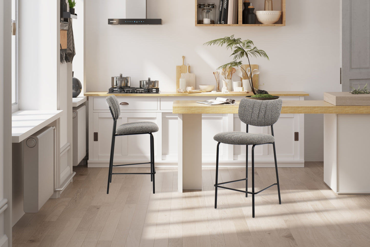 Tellerstoel 'Antura' Stof Ote Lisa 456 Donkergrijs