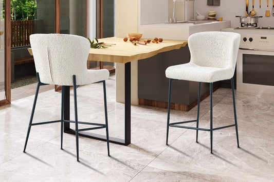 Tellerstoel 'Lisa' Bouclé Ecru