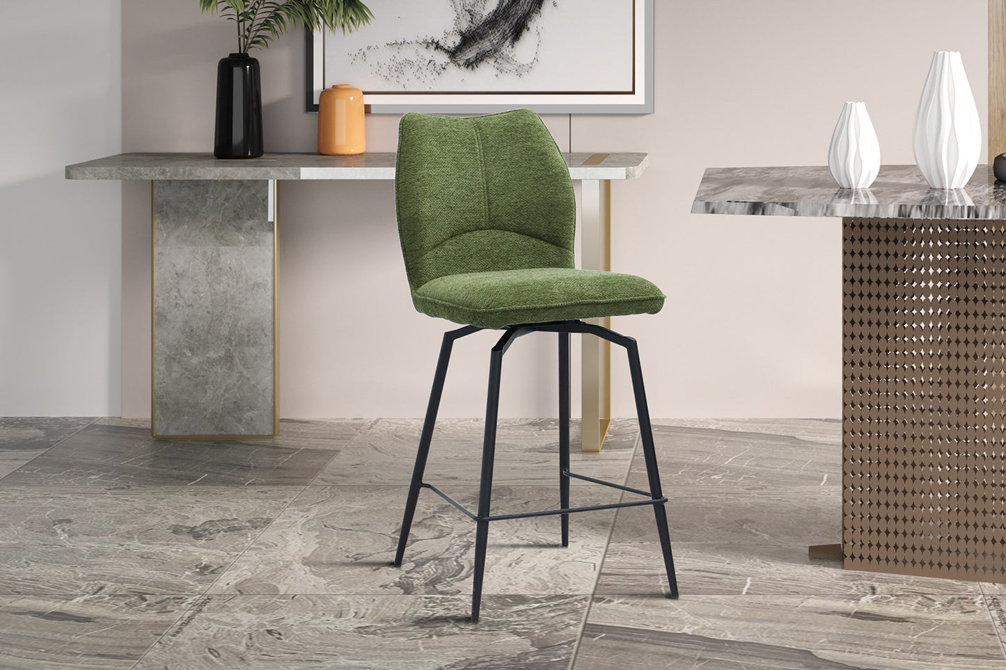 Tellerstoel 'Lara' Stof Ote Sea 360 Draaibaar Groen