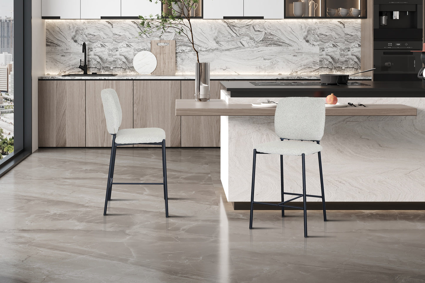 Barkruk 'Sophia' Stof Beige