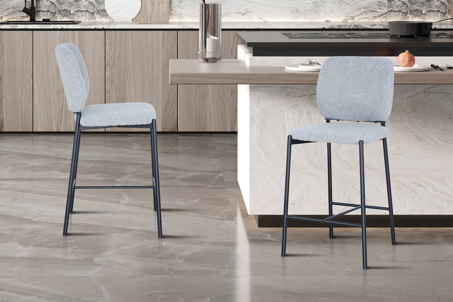 Barkruk 'Sophia' Stof Lichtgrijs