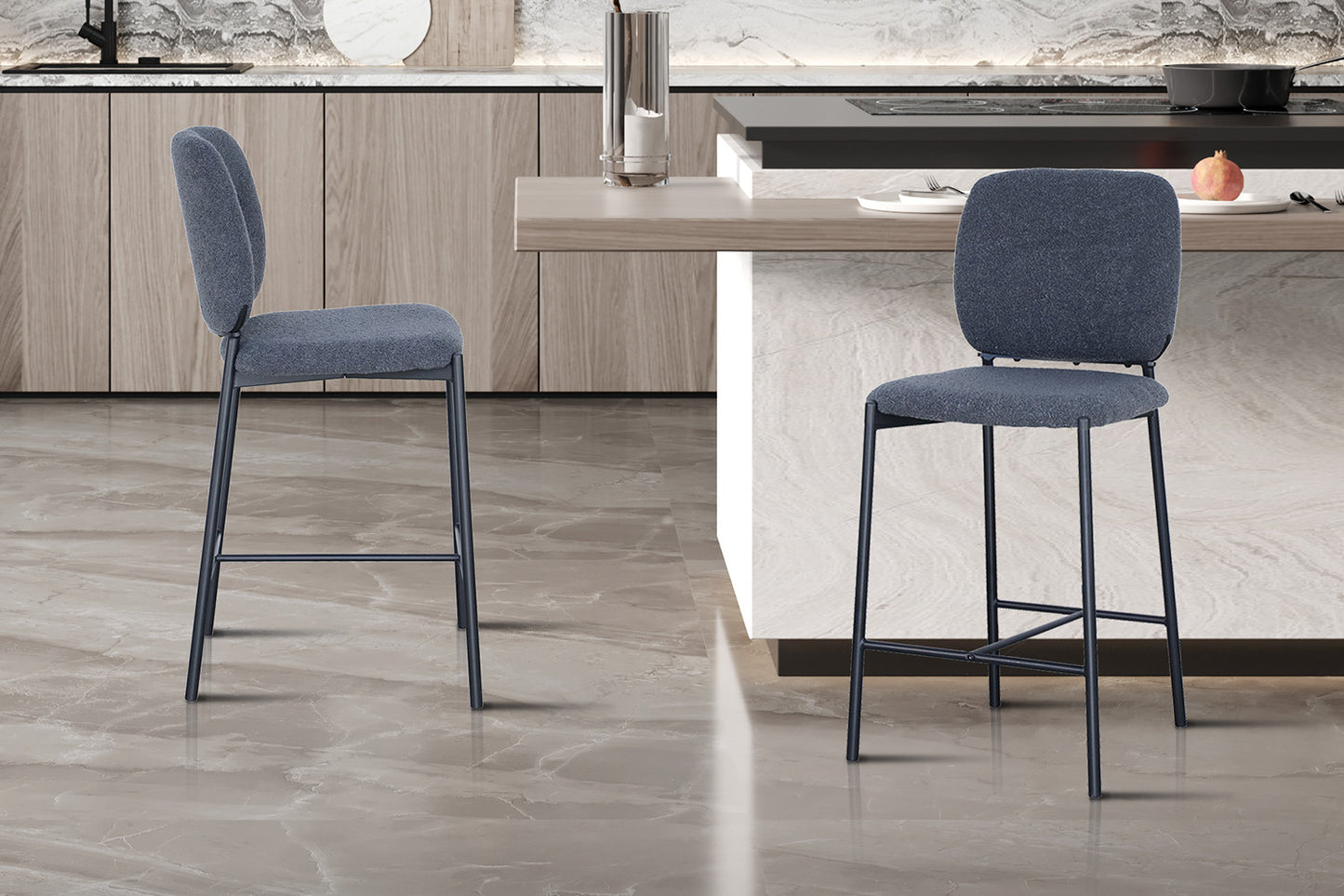 Barkruk 'Sophia' Stof Donkergrijs