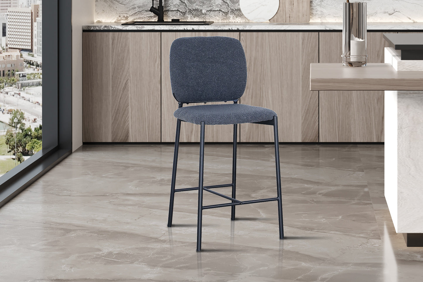 Barkruk 'Sophia' Stof Donkergrijs