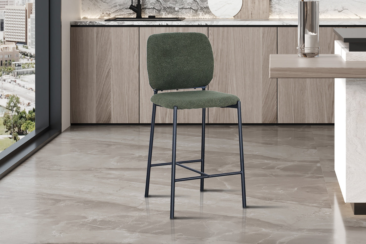 Barkruk 'Sophia' Stof Groen