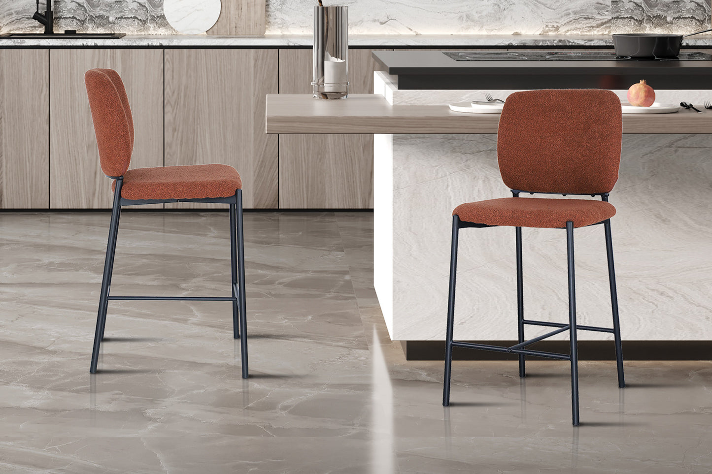 Barkruk 'Sophia' Stof Roest