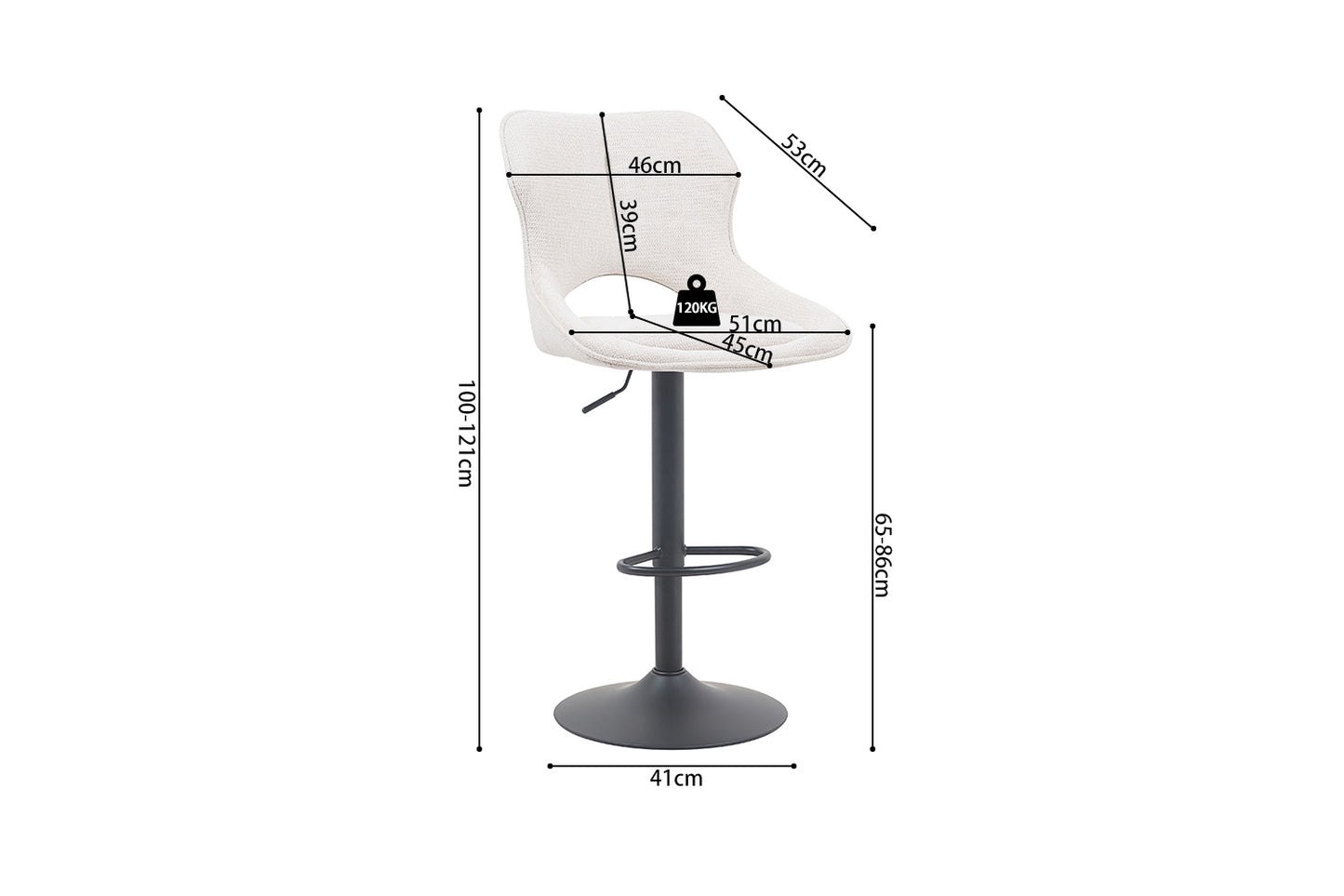 Barkruk 'Mori' Stof Ote Share 101 Beige