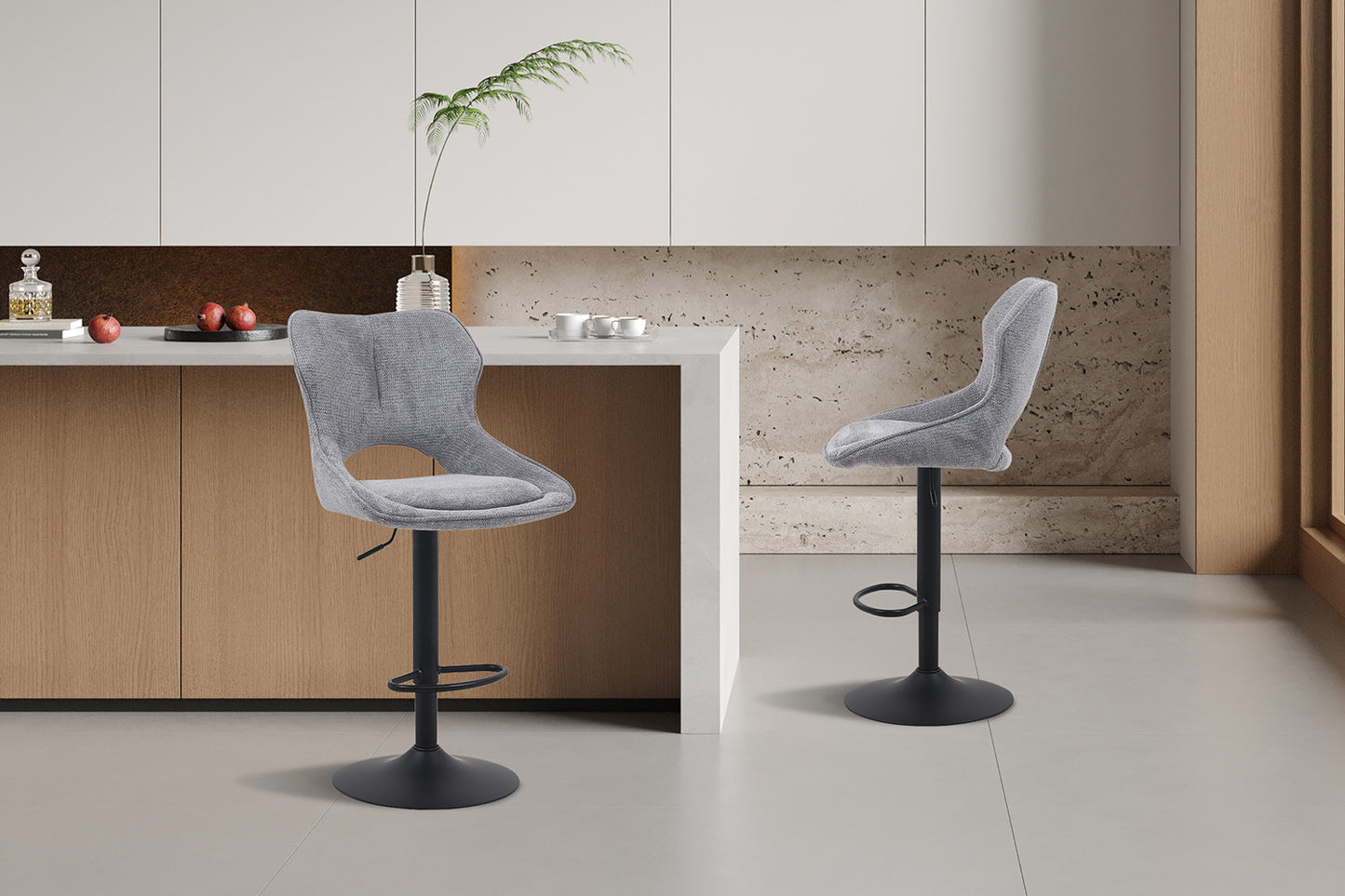 Barkruk 'Mori' Stof Ote Share 456 Donkergrijs