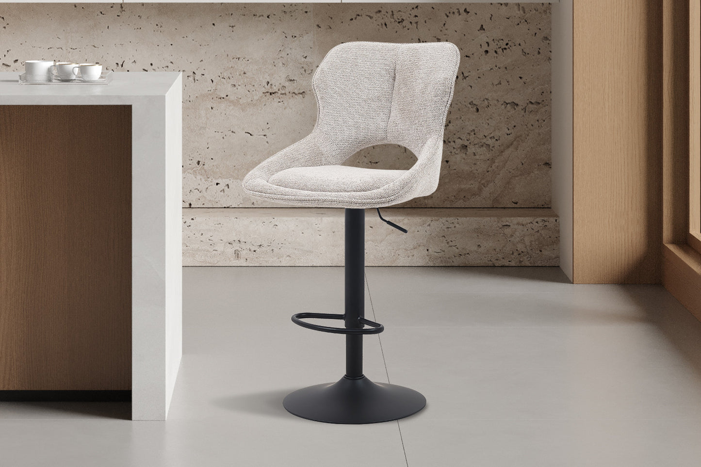 Barkruk 'Mori' Stof Ote Share 160 Lichtgrijs