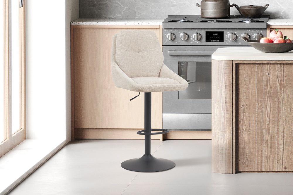 Barkruk 'Sabine' Stof Ote Sea 140 Draaibaar Ecru