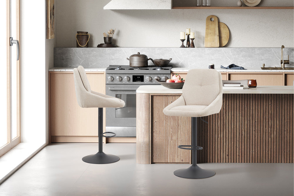 Barkruk 'Sabine' Stof Ote Sea 140 Draaibaar Ecru