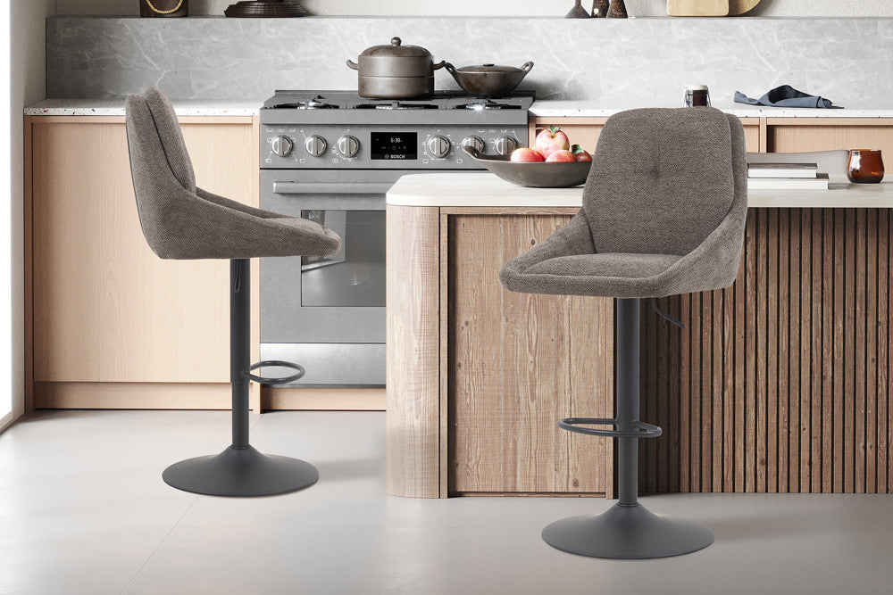 Barkruk 'Sabine' Stof Ote Sea 456 Draaibaar Grijs