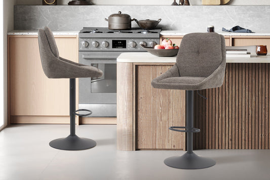 Barkruk 'Sabine' Stof Ote Sea 456 Draaibaar Grijs