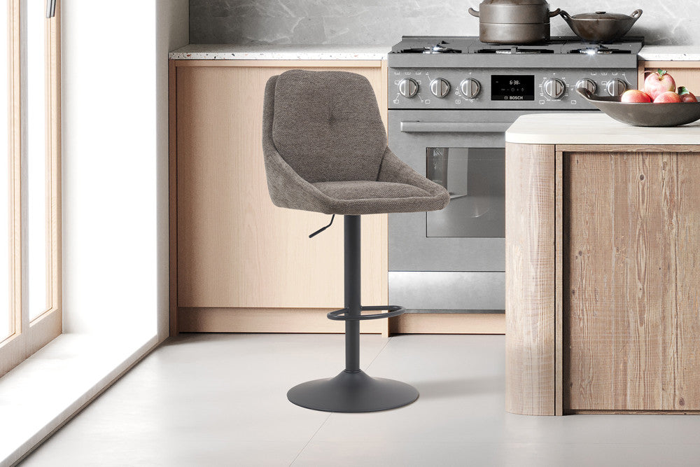 Barkruk 'Sabine' Stof Ote Sea 456 Draaibaar Grijs