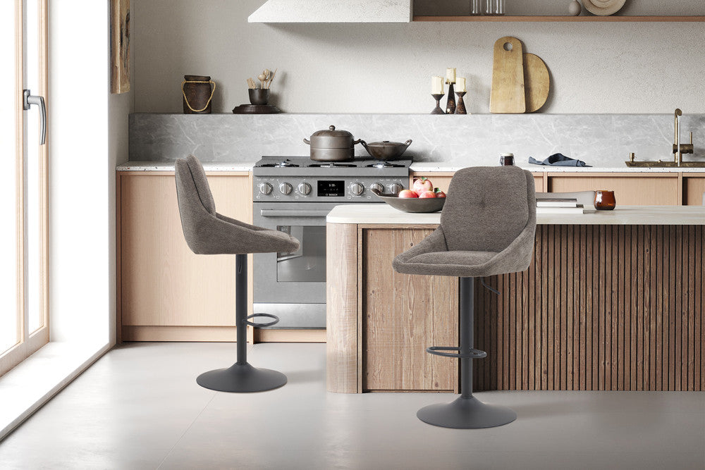 Barkruk 'Sabine' Stof Ote Sea 456 Draaibaar Grijs