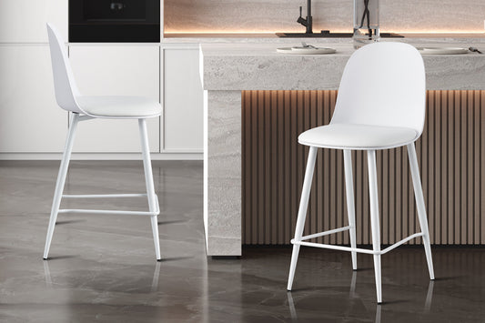 Barkruk 'Jasmin' Zitting PP kussen PU Wit