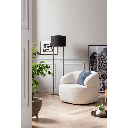 Fauteuil bouclé stof wit