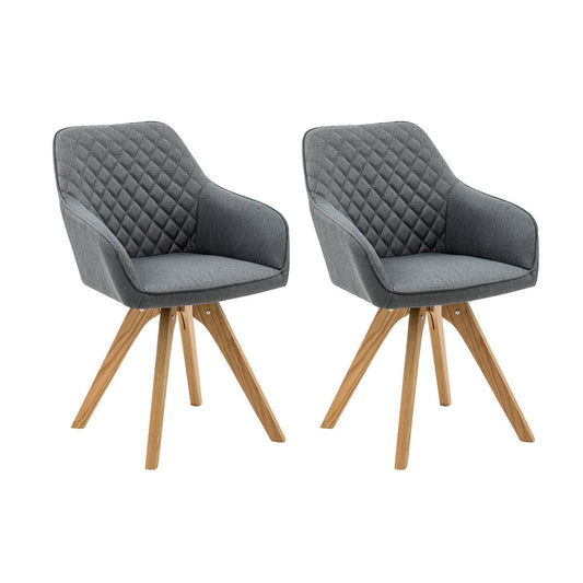 Fauteuil set van 2 grijs textiel