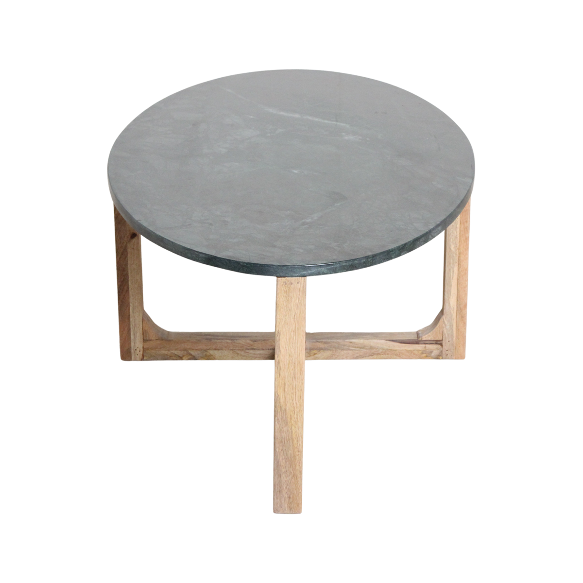 Ovale marmeren salontafel - Groen - 120x60x38 cm