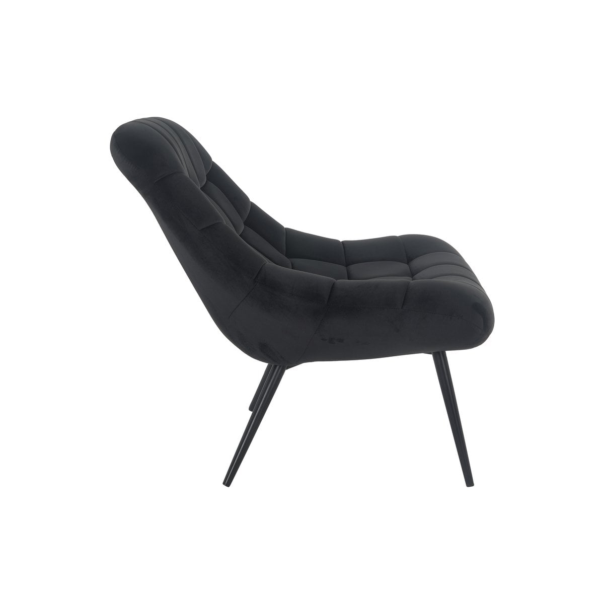Fauteuil XXL fluweel zwart metaal zwart