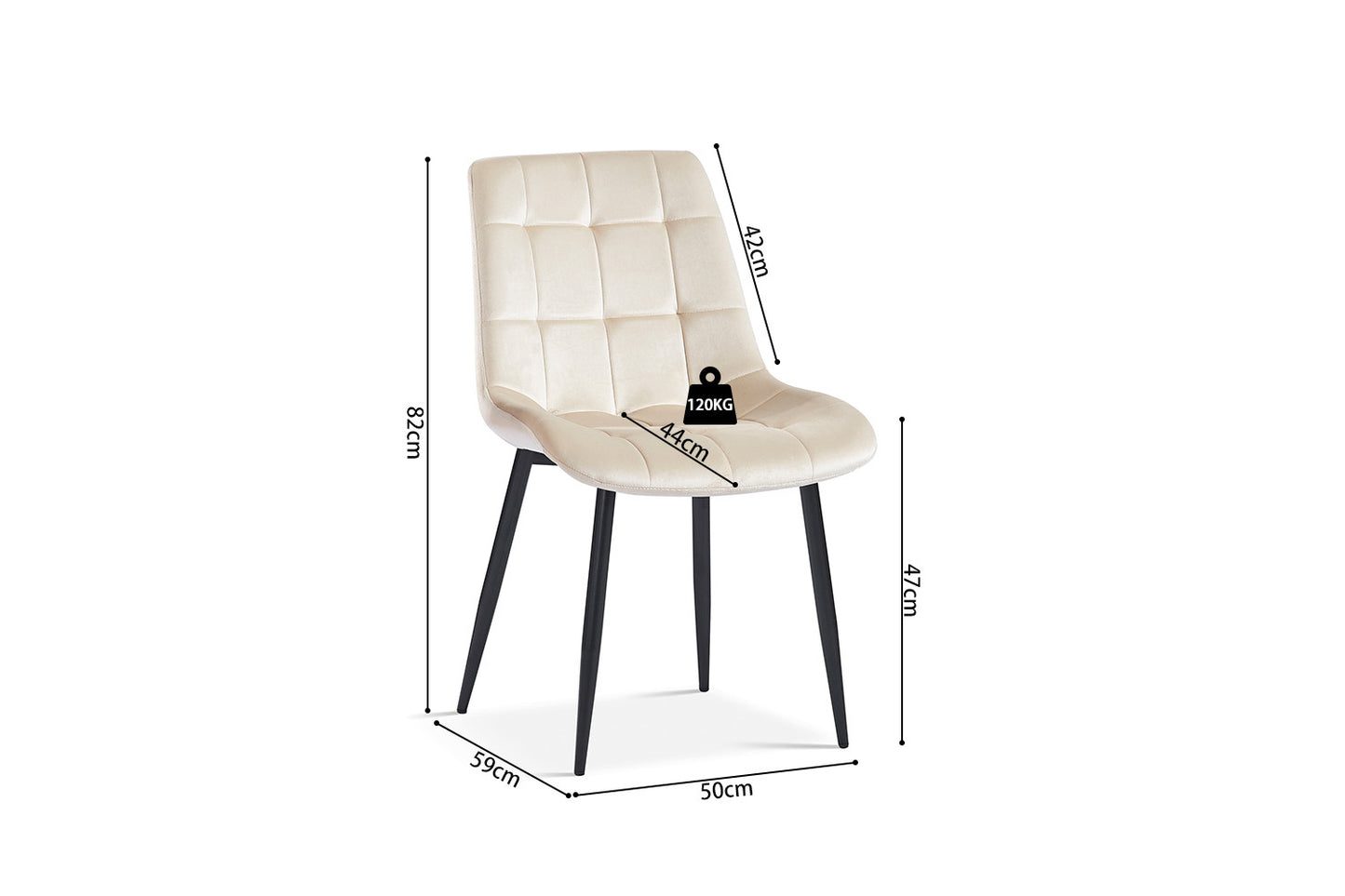 Stoel 'Juta' Fluweel Beige