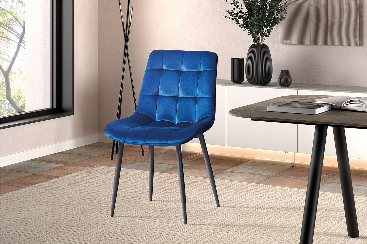 "Chair 'Juta' Velvet Blauw"