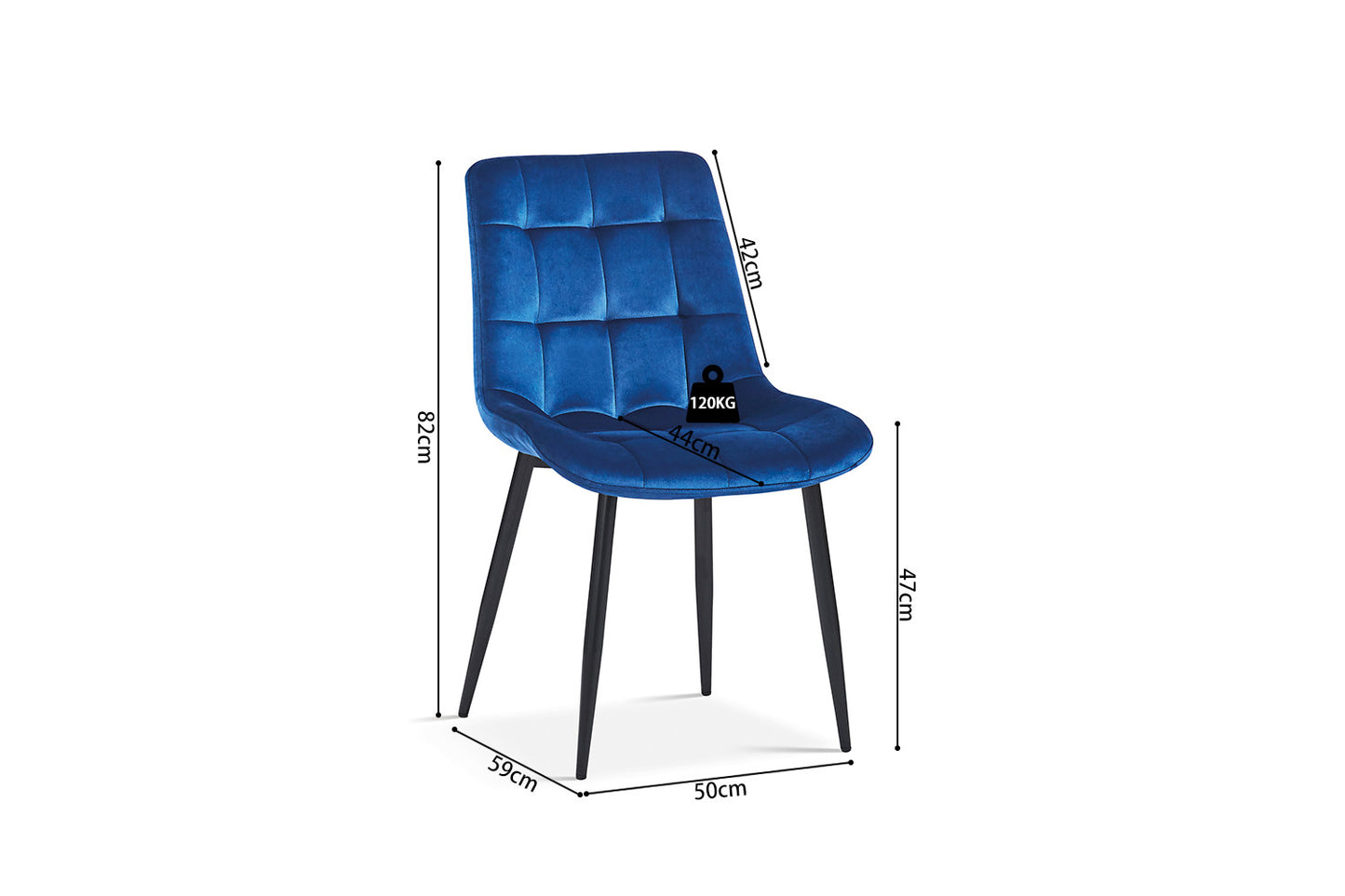"Chair 'Juta' Velvet Blauw"