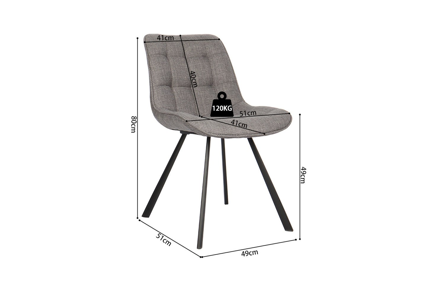 "Chair 'Ariba' Fabric Ote Montego 466 Grey"