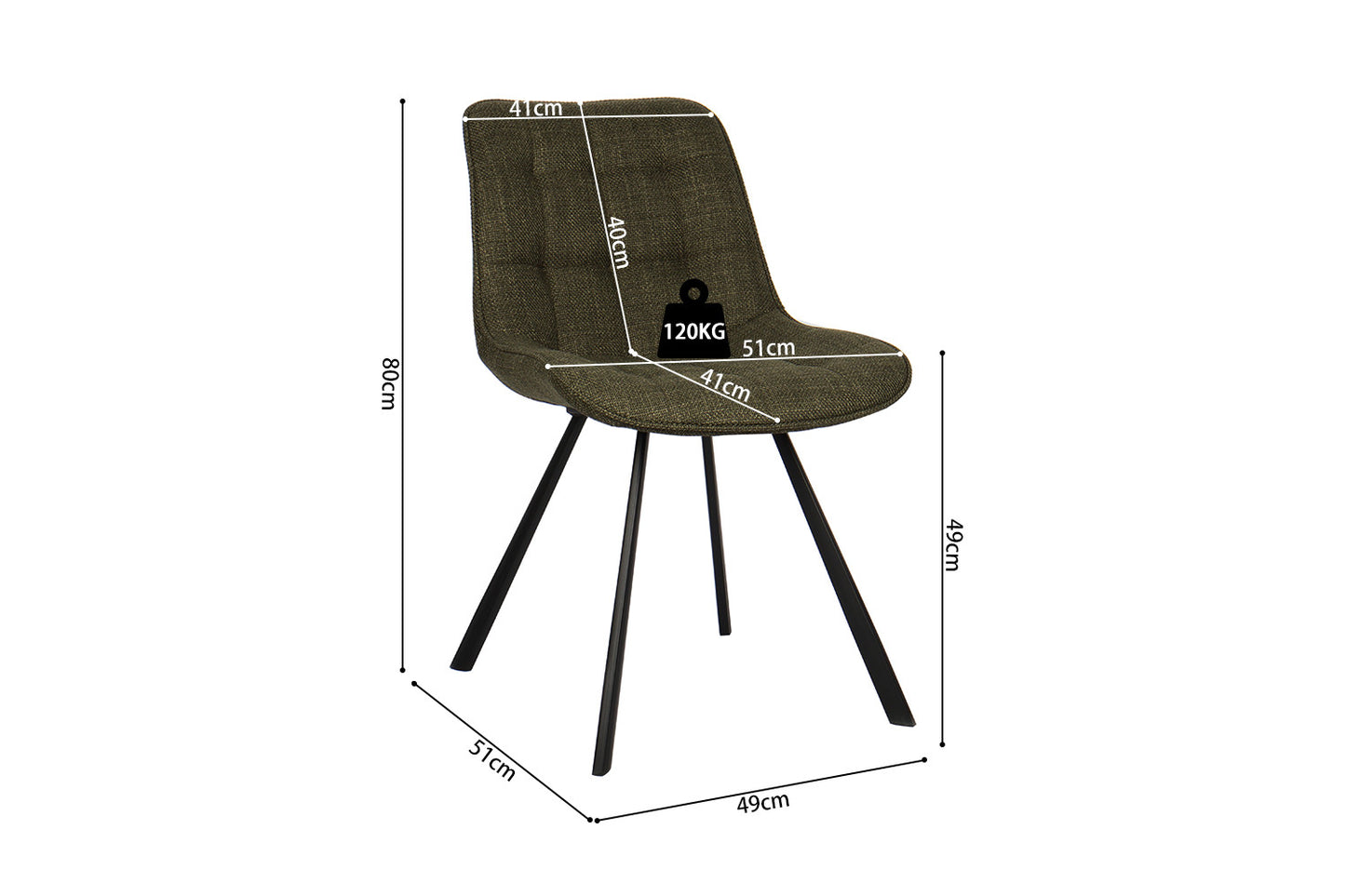Stoel 'Ariba' Stof Ote Montego 350 Groen