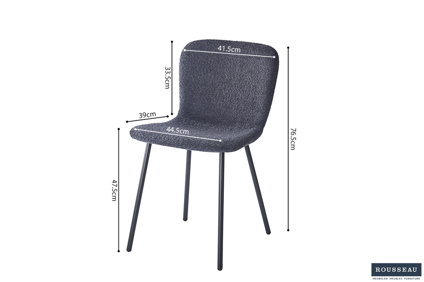 Stoel 'Susan' Bouclé Donkergrijs