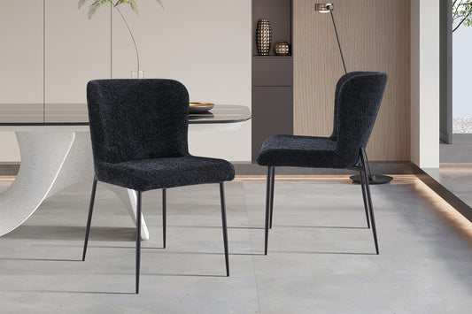 Stoel 'Lisa' Bouclé Donkergrijs