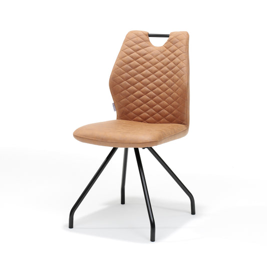 Stoel Carlos zwart Stof Soft Cognac