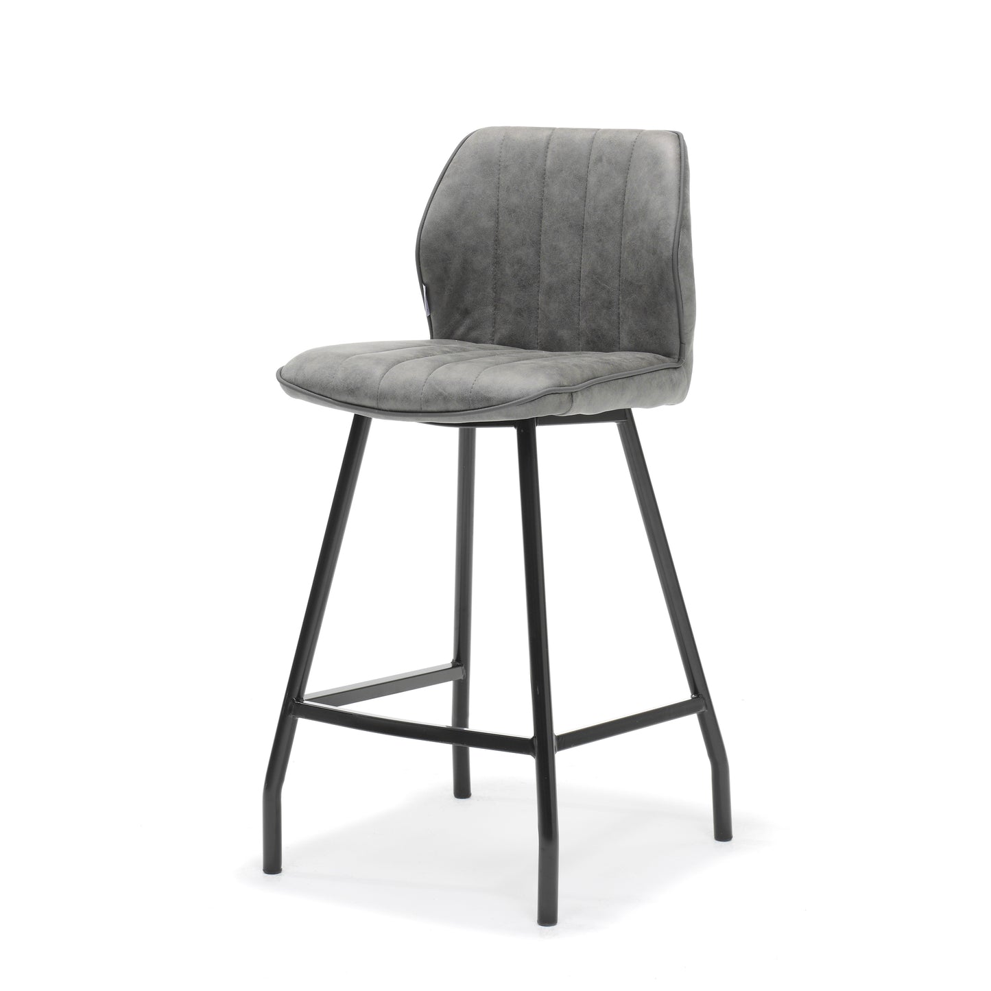 Barkruk Gino zwart stof Soft Steel