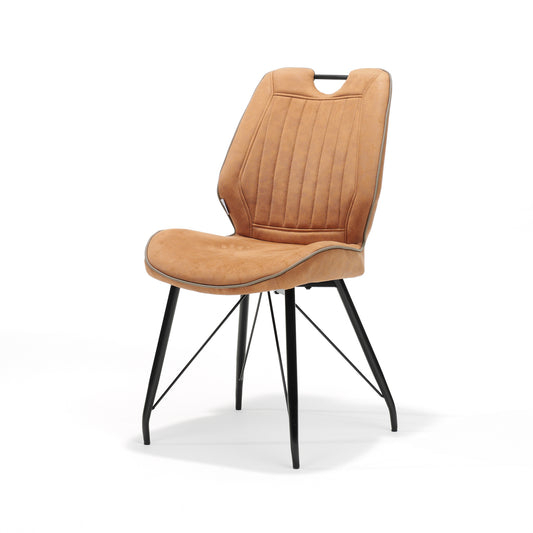 "Chair Penta black fabric Soft Cognac"