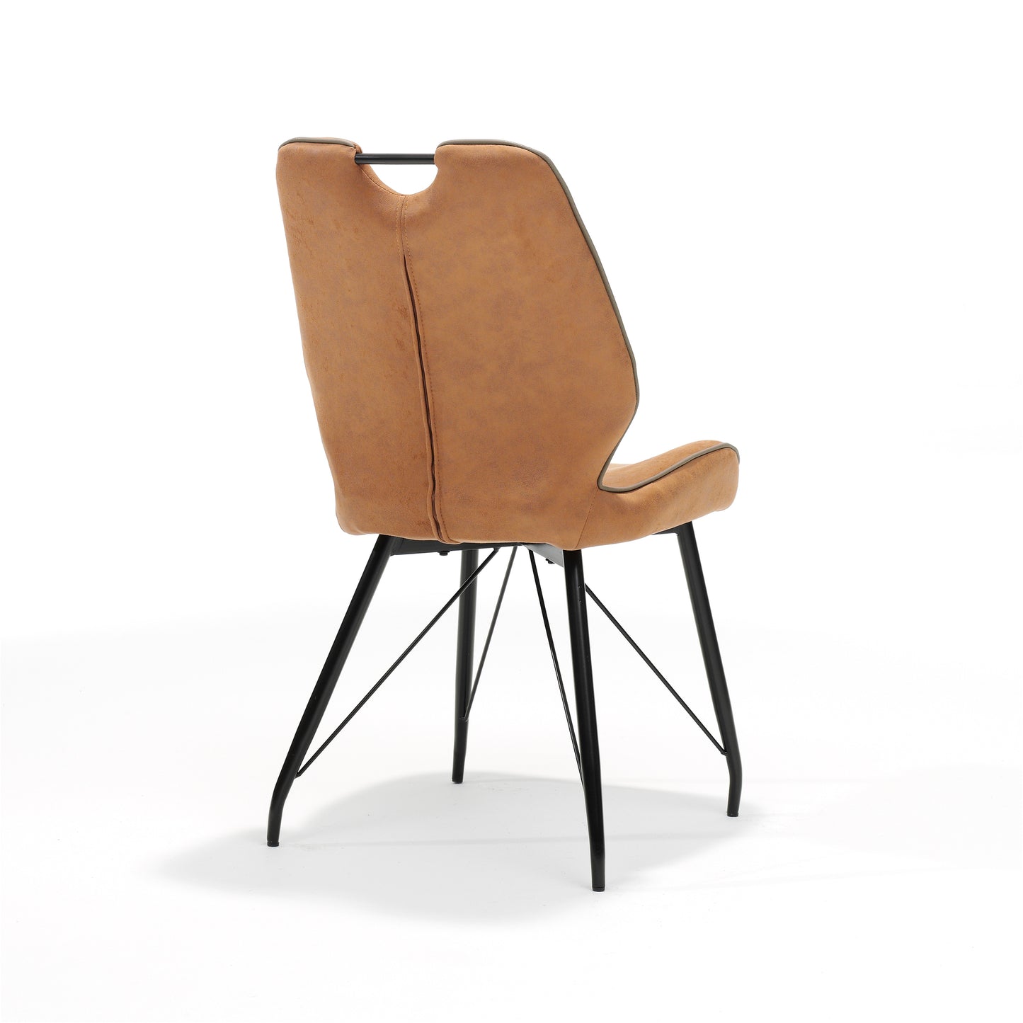 "Chair Penta black fabric Soft Cognac"