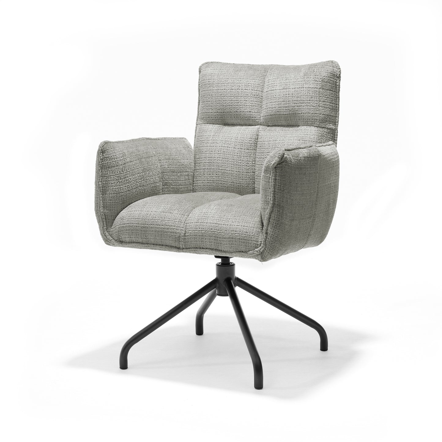 Nova fauteuil Stof Cremona #96 Grijs - 360 Draaibaar frame zwart P14