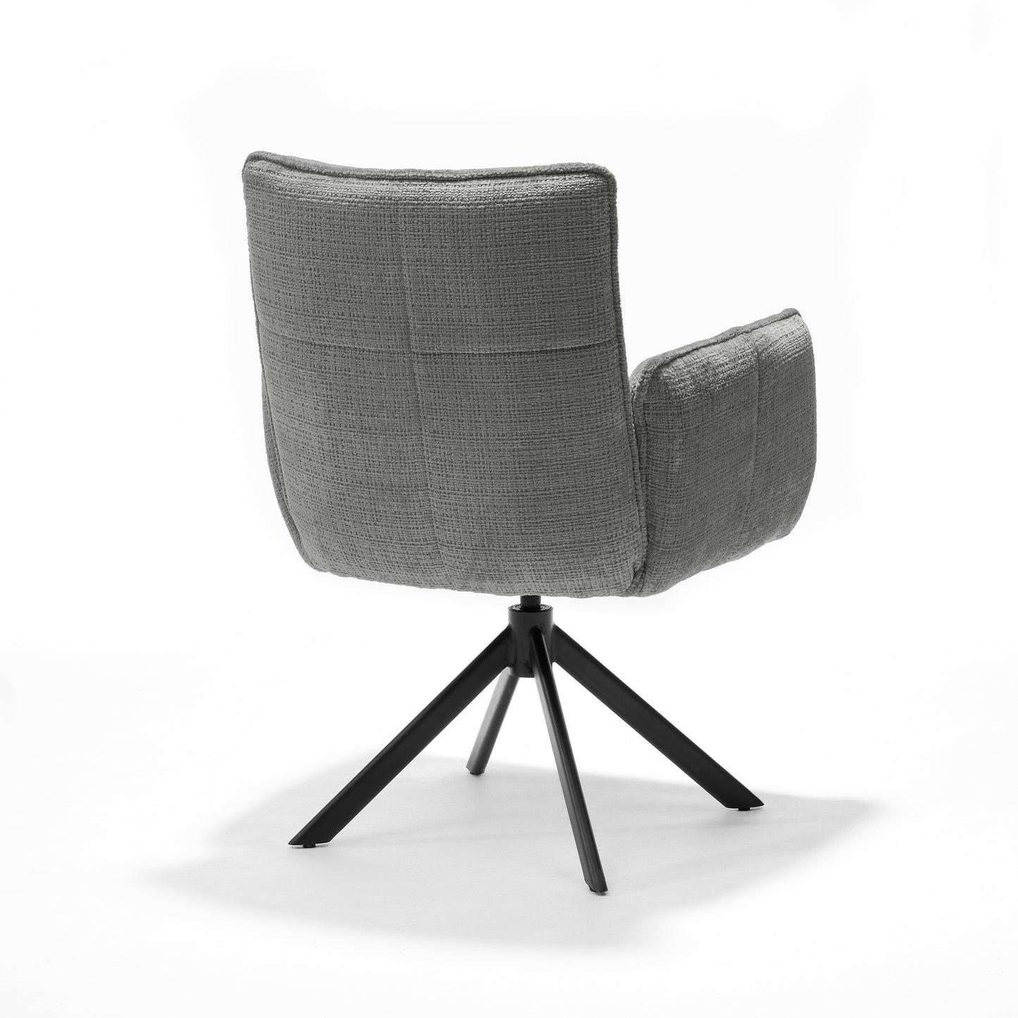 Nova fauteuil Stof Cremona #85 Licht Grijs - 360 Draaibaar frame zwart A360