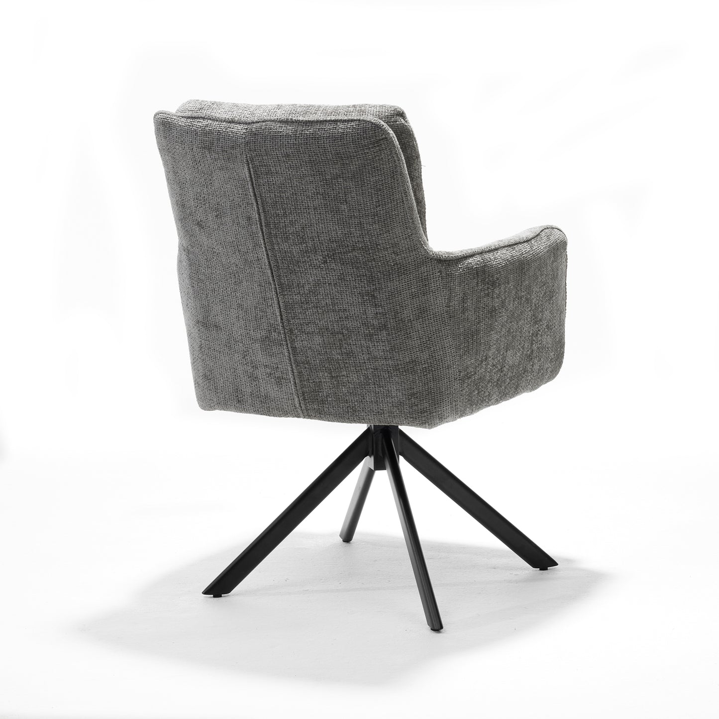 Alex fauteuil Stof Cremona #85 Licht Grijs - 360 Draaibaar frame zwart A360