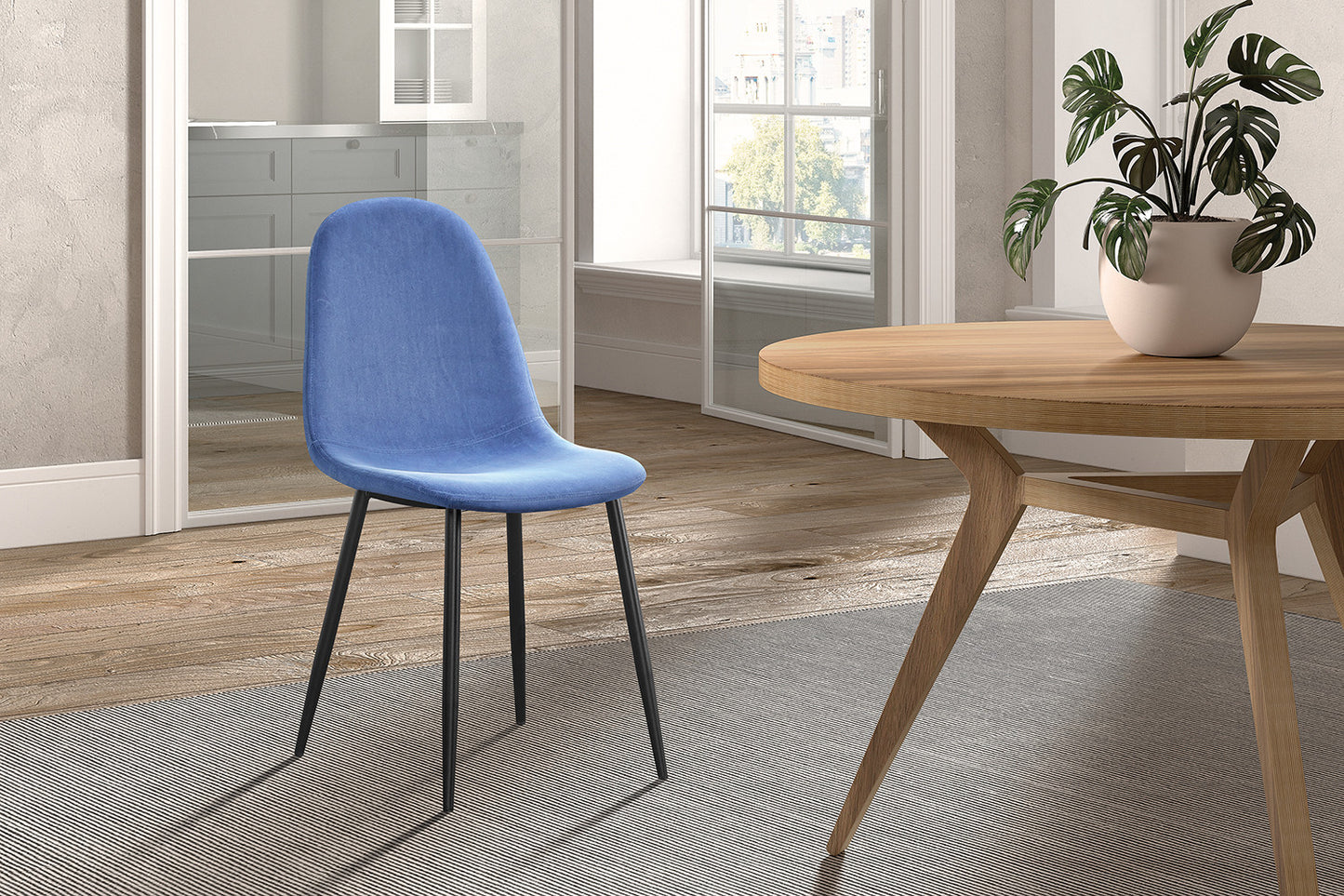 Stoel 'Boy' Fluweel Lichtblauw