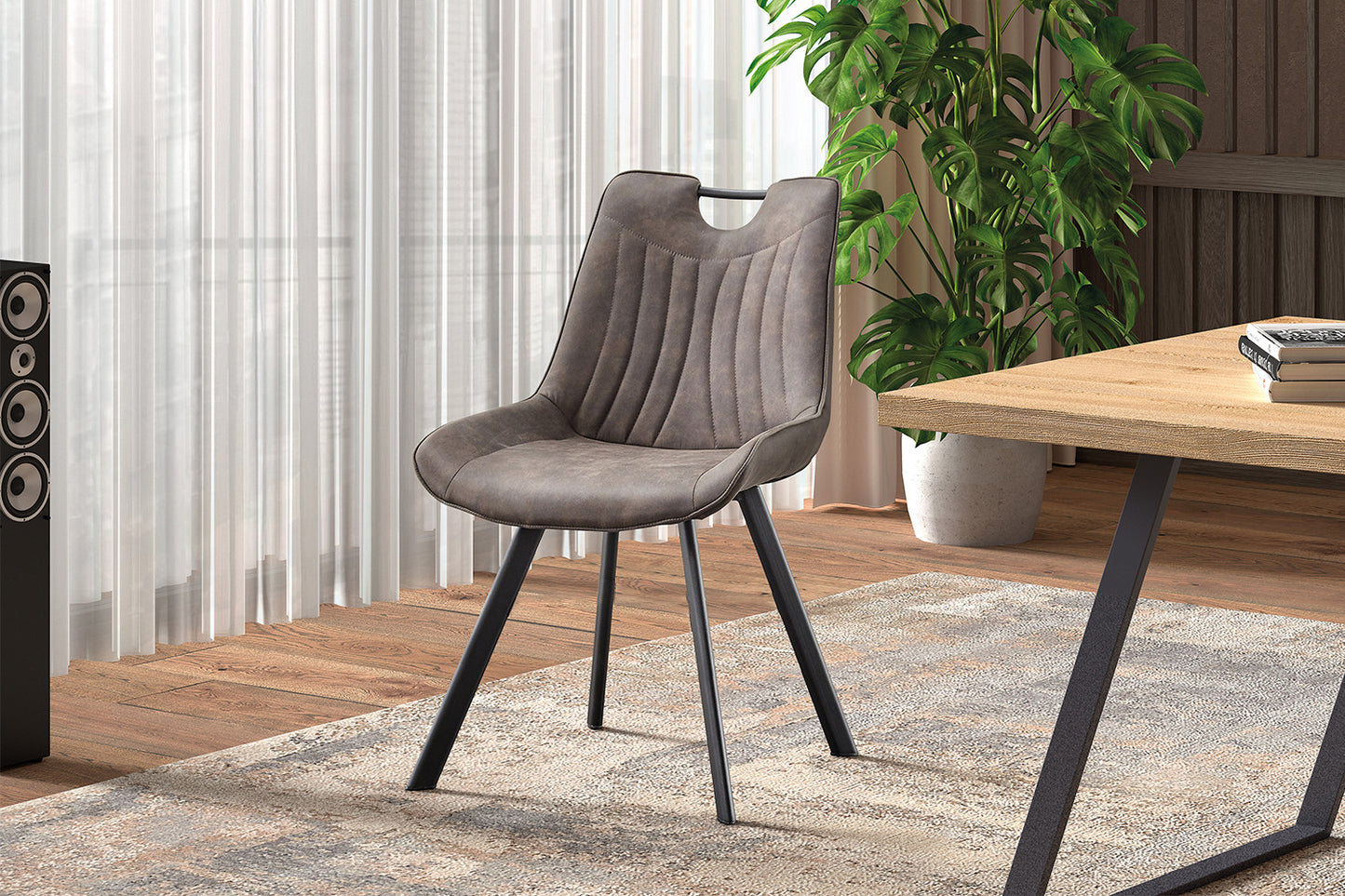 Stoel 'Pablo' Microvezel PU Donkergrijs
