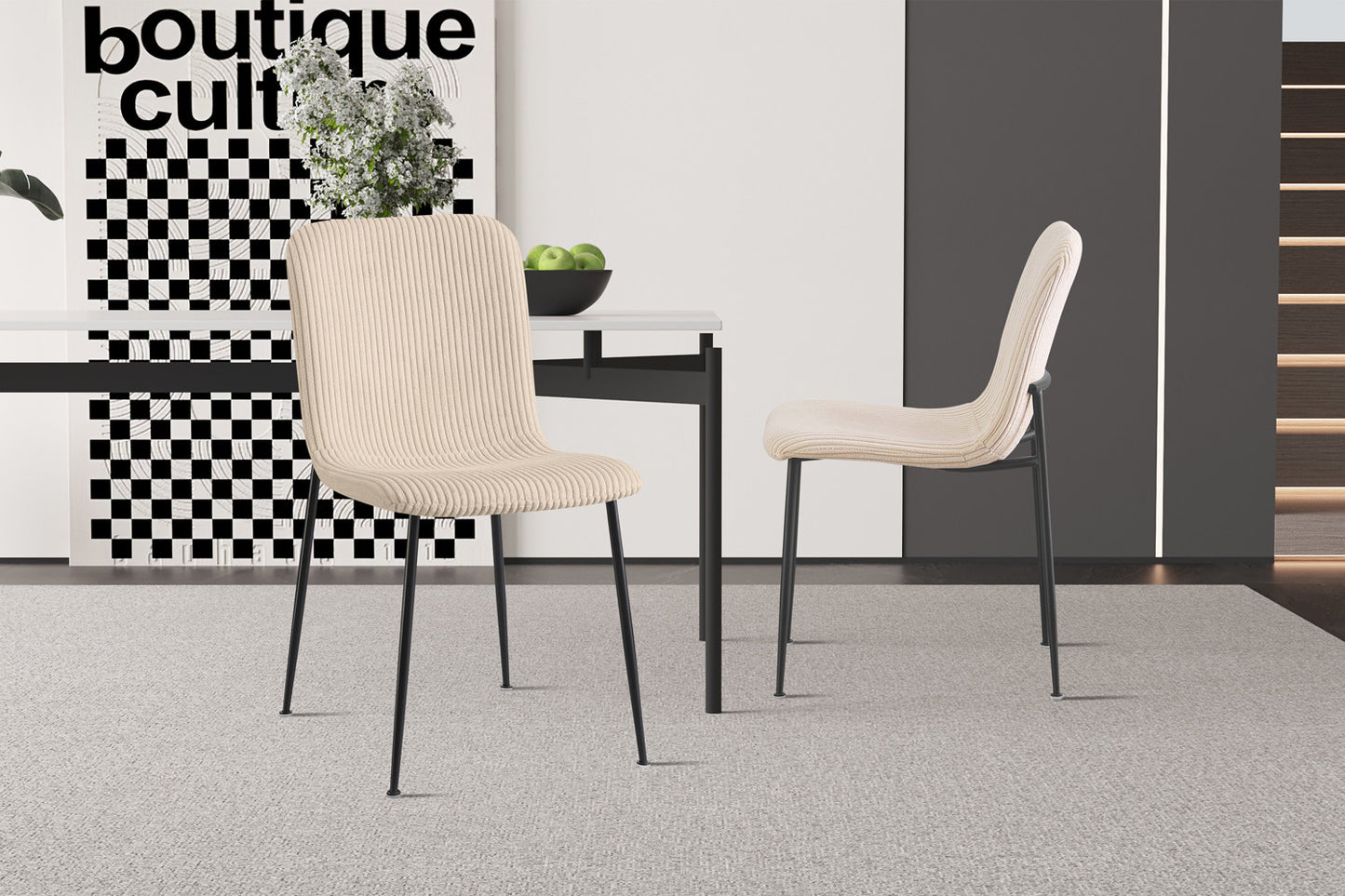 Stoel 'Alice' Corduroy Beige