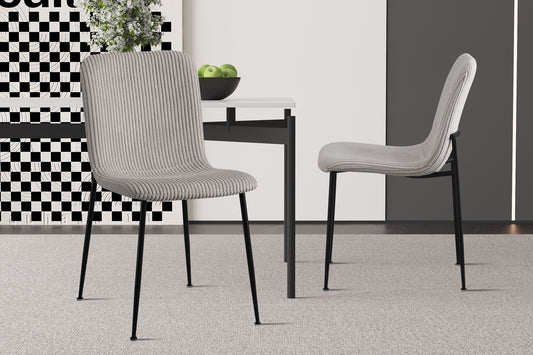 Stoel 'Alice' Corduroy Lichtgrijs