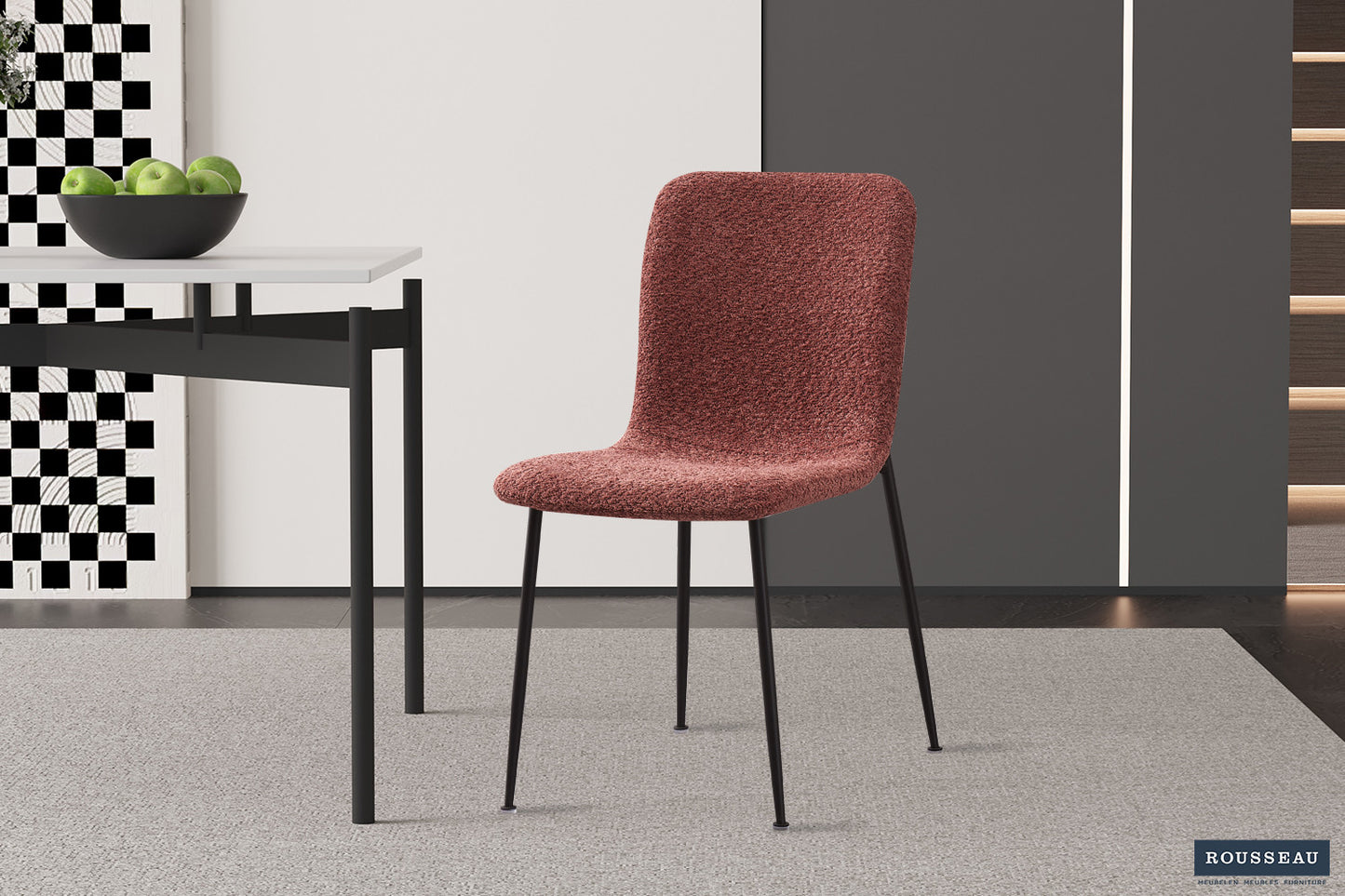 "Chair 'Alice' Bouclé Roze"