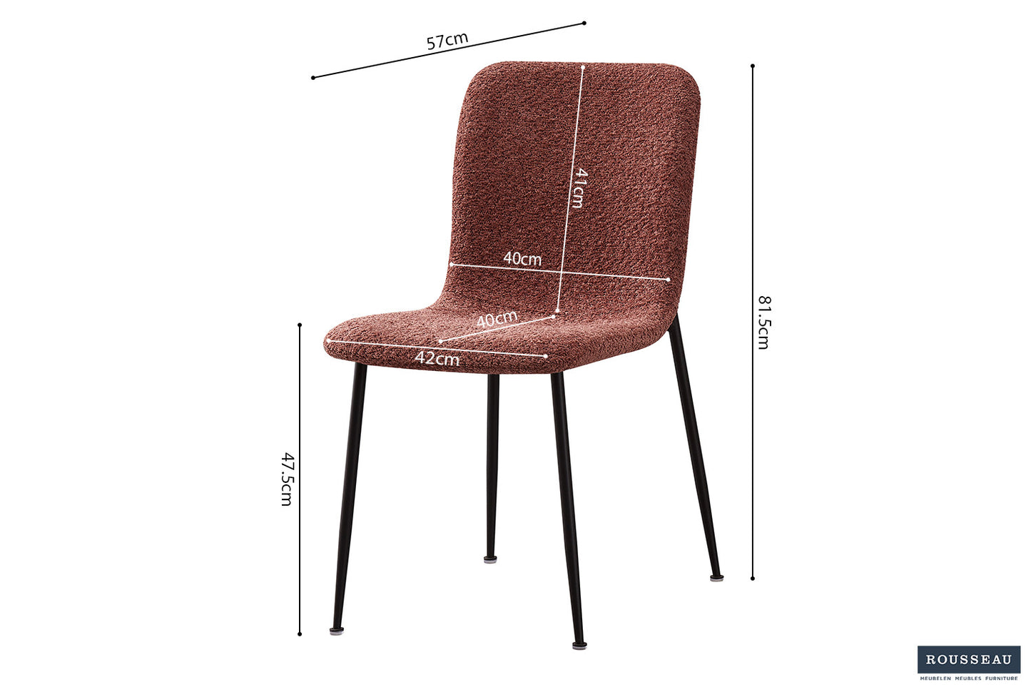 "Chair 'Alice' Bouclé Roze"