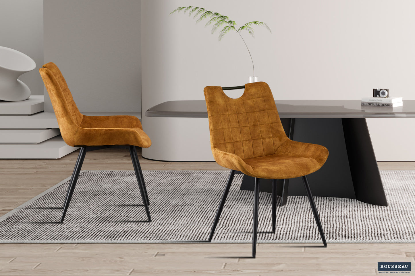 Stoel 'Nina' Fluweel Goud