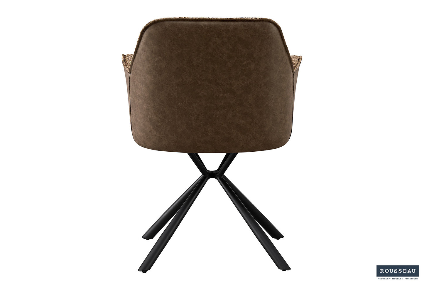 "Chair 'Lucie' Bouclé Sand Backrest PU Brown"