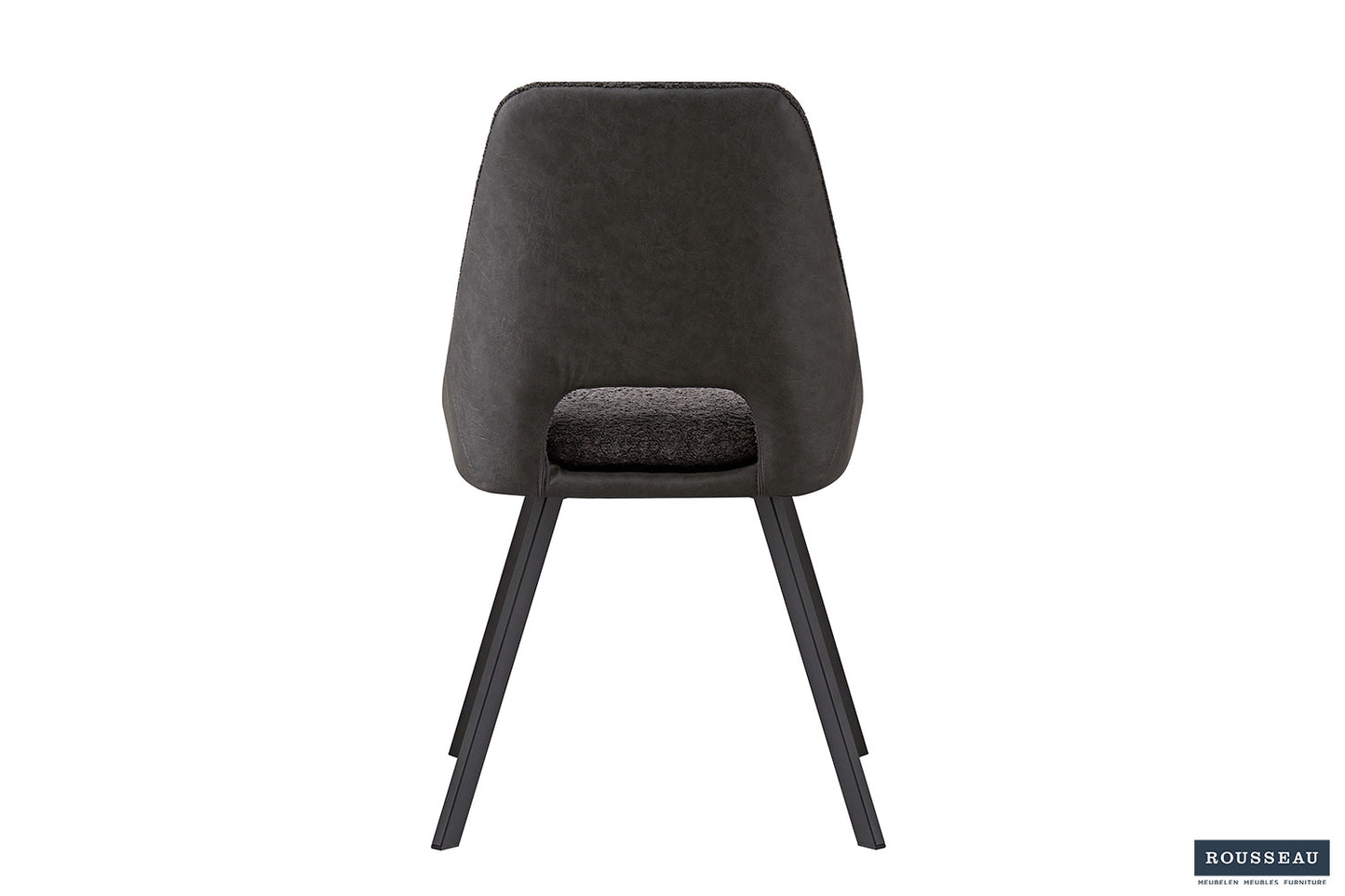 Stoel 'Filou' Bouclé Grijs Rug PU Lichtgrijs